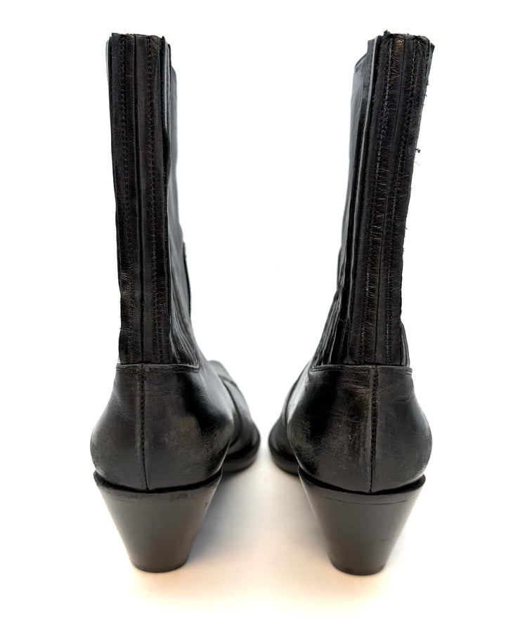 Black Toe Slit Booties - Size 41