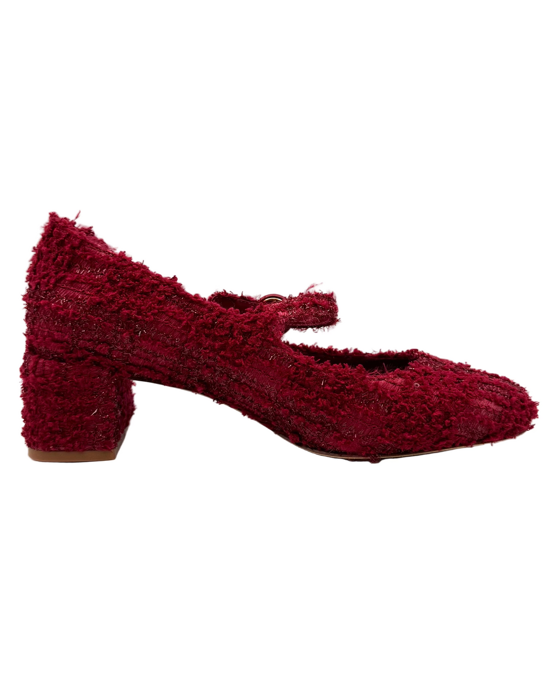 Red Tweed Low Pump - Size 6.5