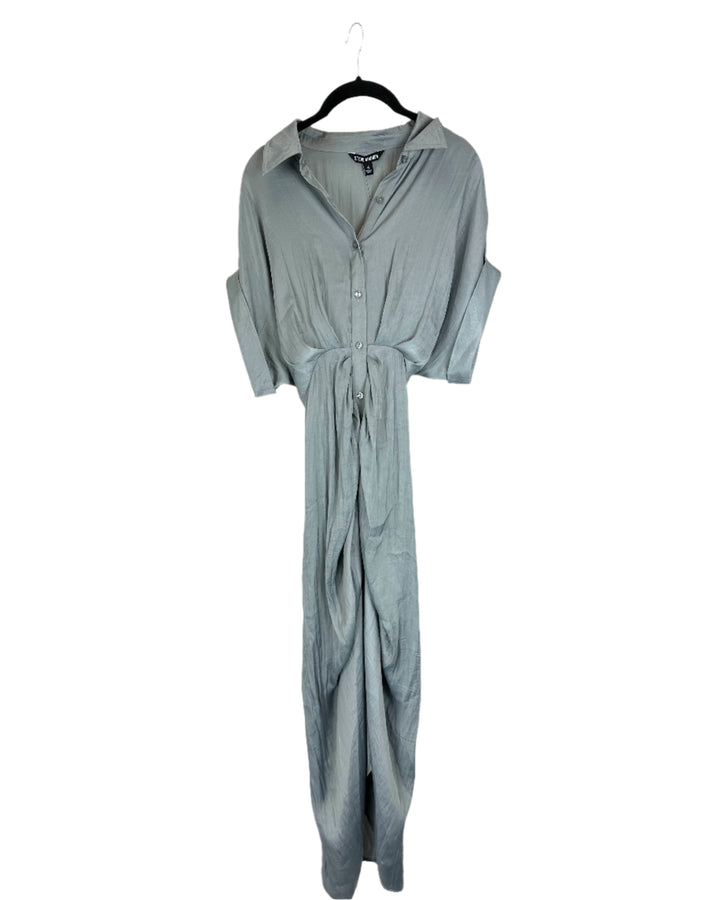 Gray Button Down T-Shirt Dress - Size 4
