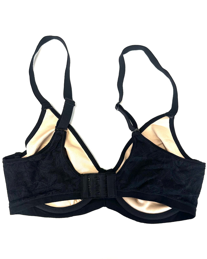 Black And Tan Lace Overlay Bra - Size 34C