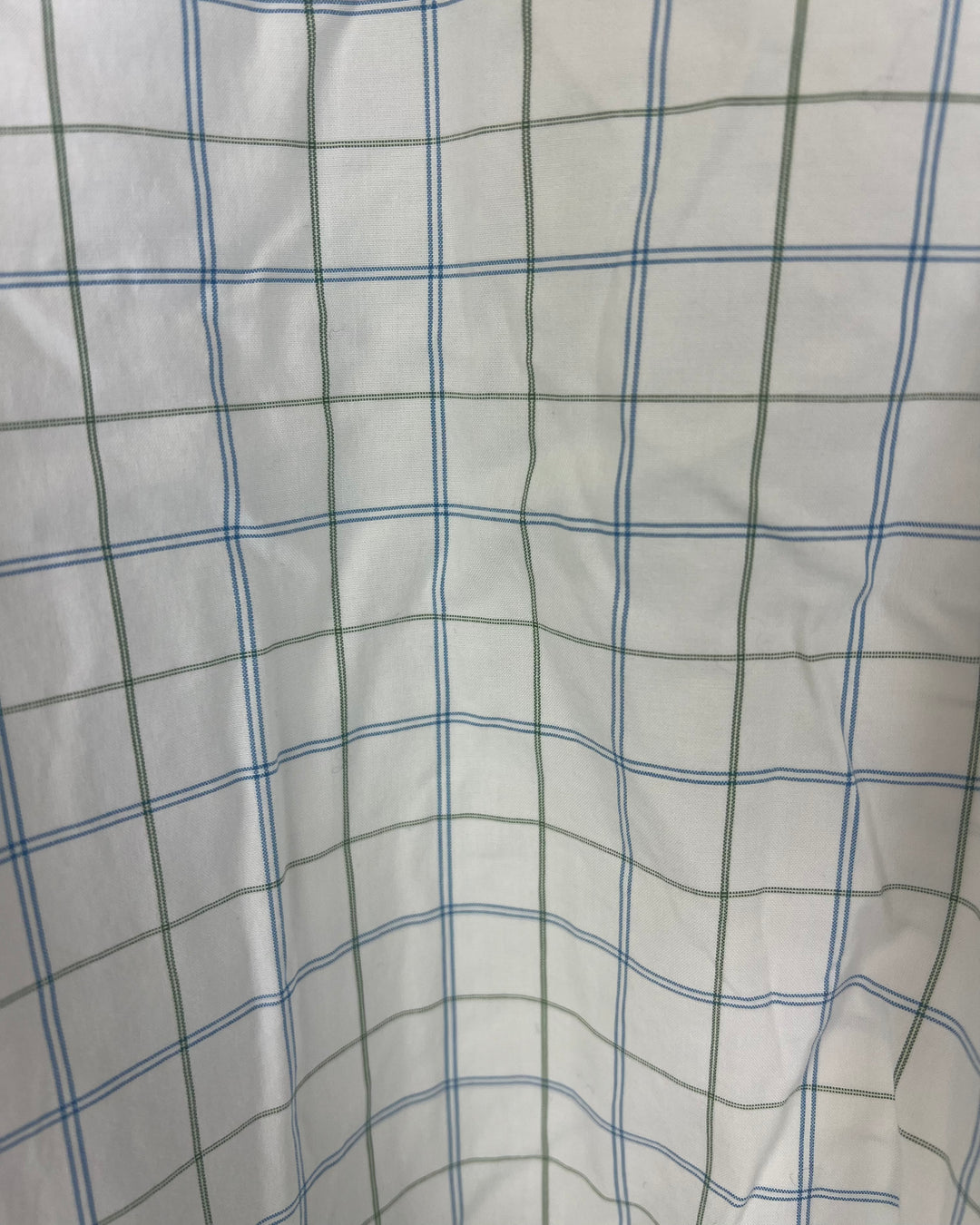 MENS Green and Blue Plaid Long Sleeve Shirt - Slim Fit Medium