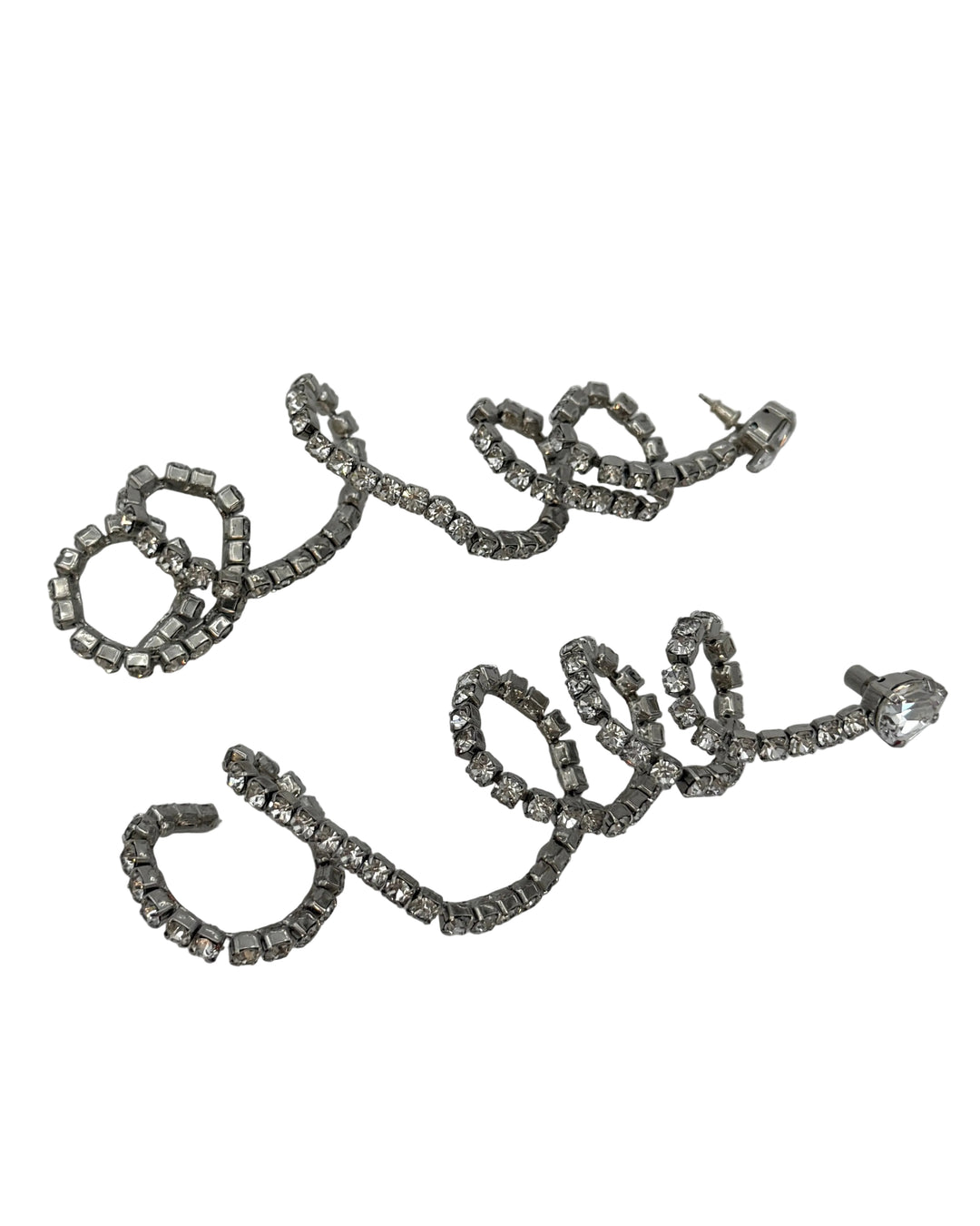 Oversized Silver Squiggle Earrings