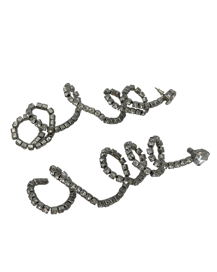 Oversized Silver Squiggle Earrings