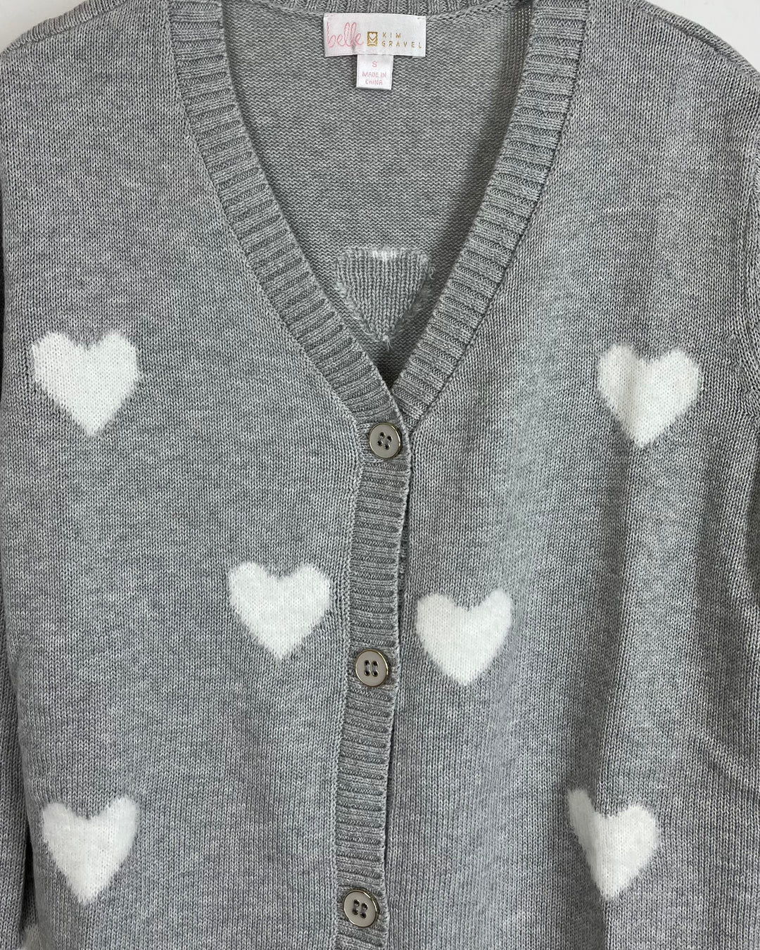 Gray Heart Cardigan - Size 6/8