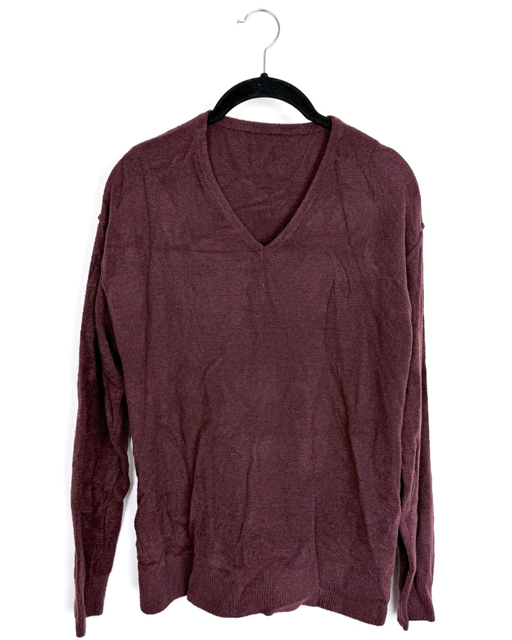 Plum V-Neck Sweater – Size 6/8