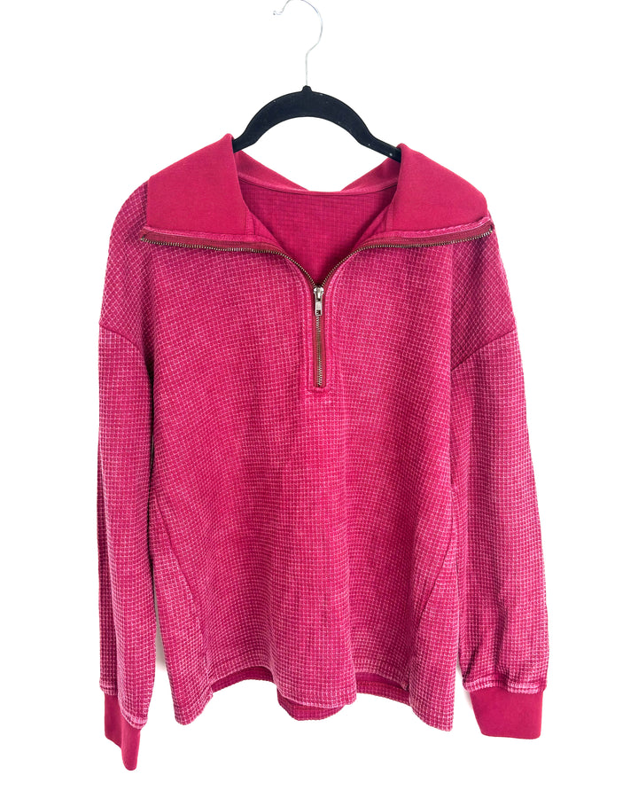 Magenta Quarter Zip Top- Small