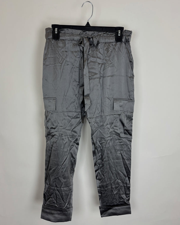 Grey Satin Like Pants - Size 0/2
