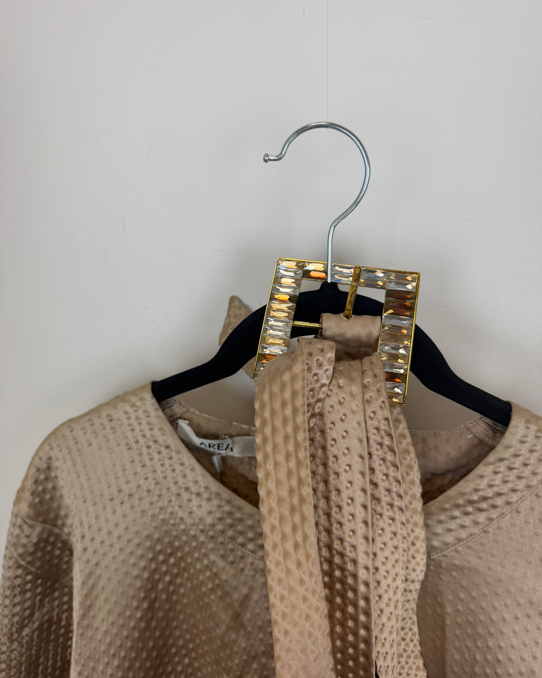 Champagne Textured Belted Top -  Size 6/8