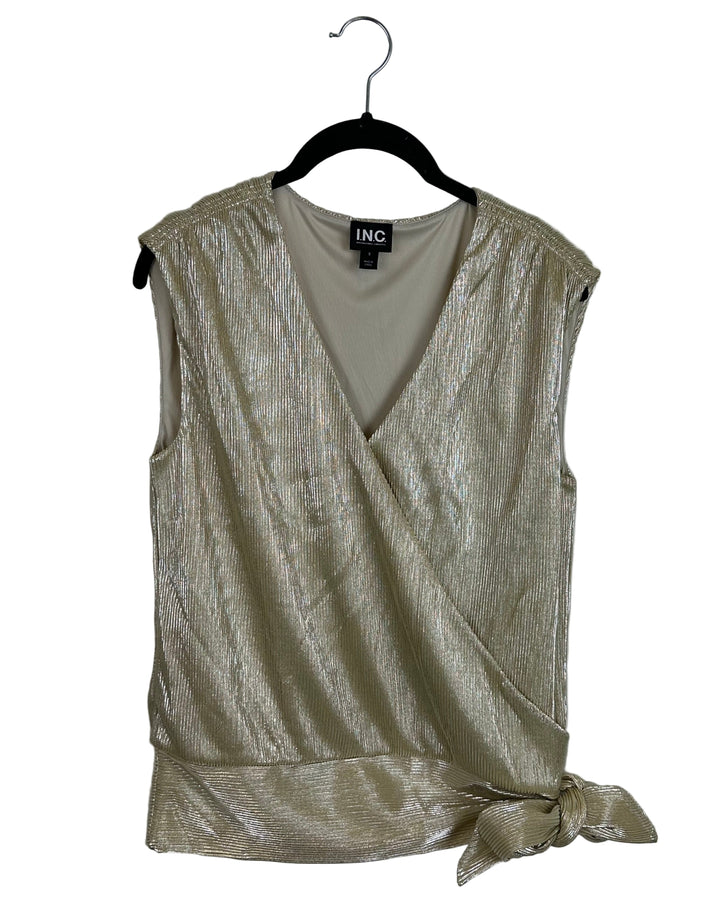 Gold Crossover Tie Top - Size 4/6