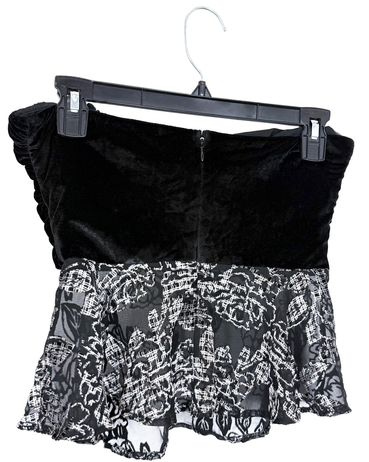 Black Velvet and Sheer Top - Size 2/4