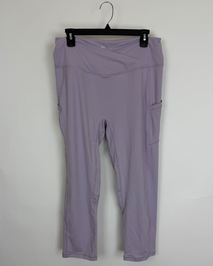 Lavender Cropped Soft Leggings - Extra Large