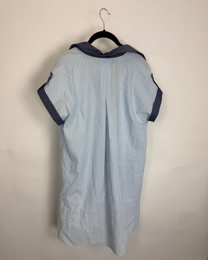 Blue Textured Tunic Dress - Size 4/6
