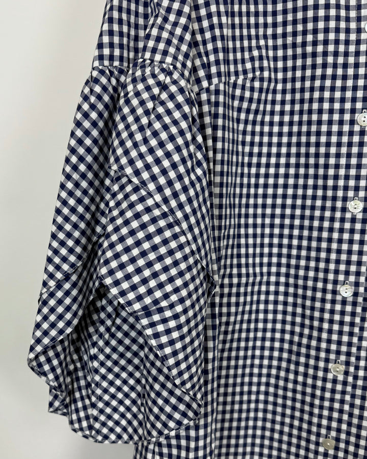 Navy Blue & White Gingham Dress - Size 4/6