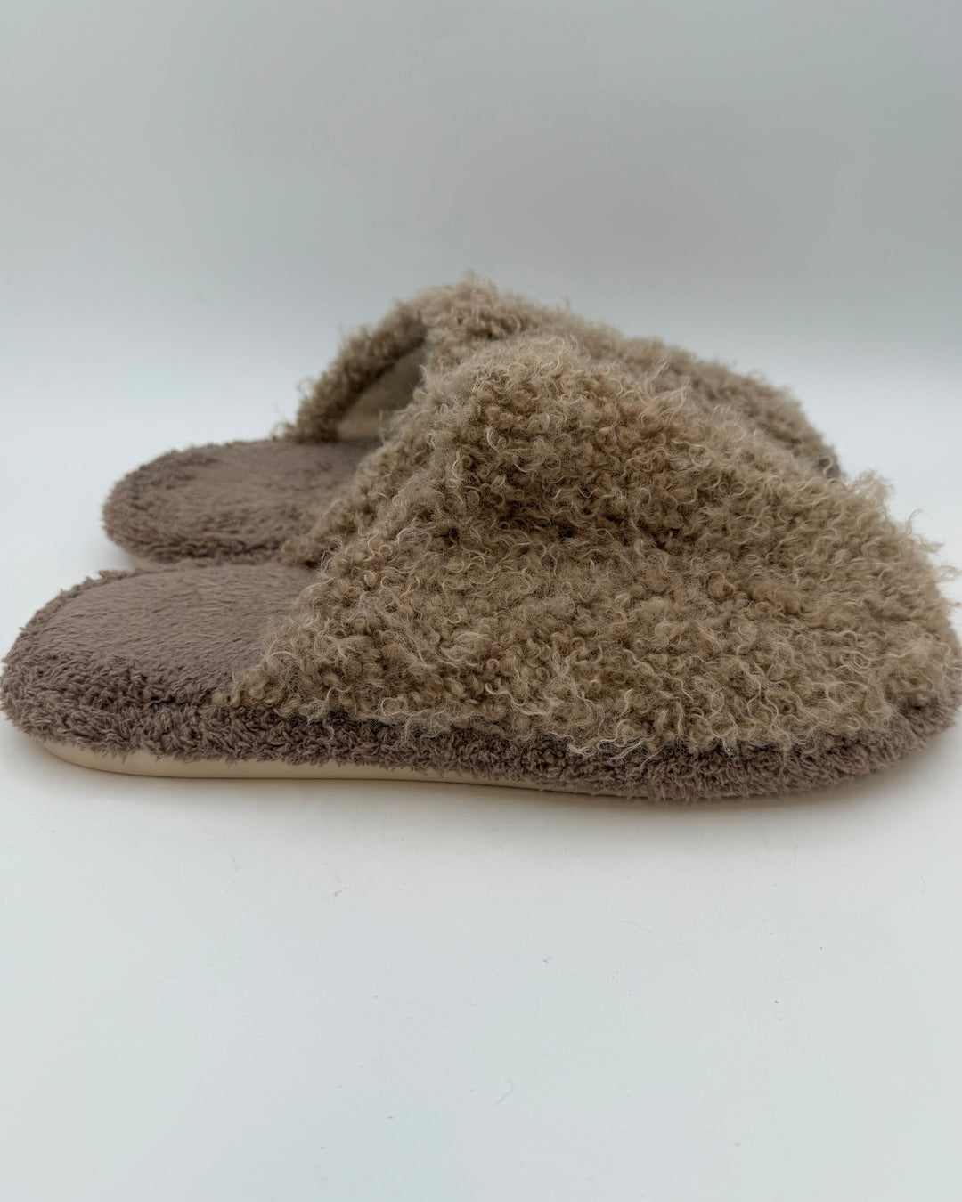 Brown Fuzzy Slippers - Size 9/10