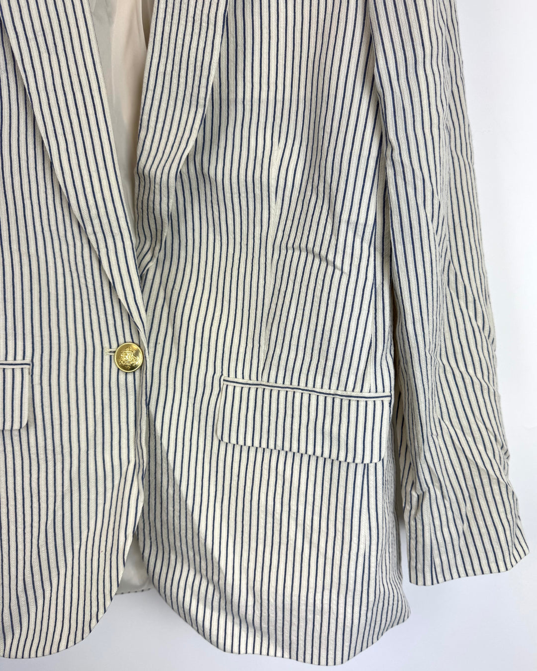 J.Crew Cream Striped Blazer - Size 0