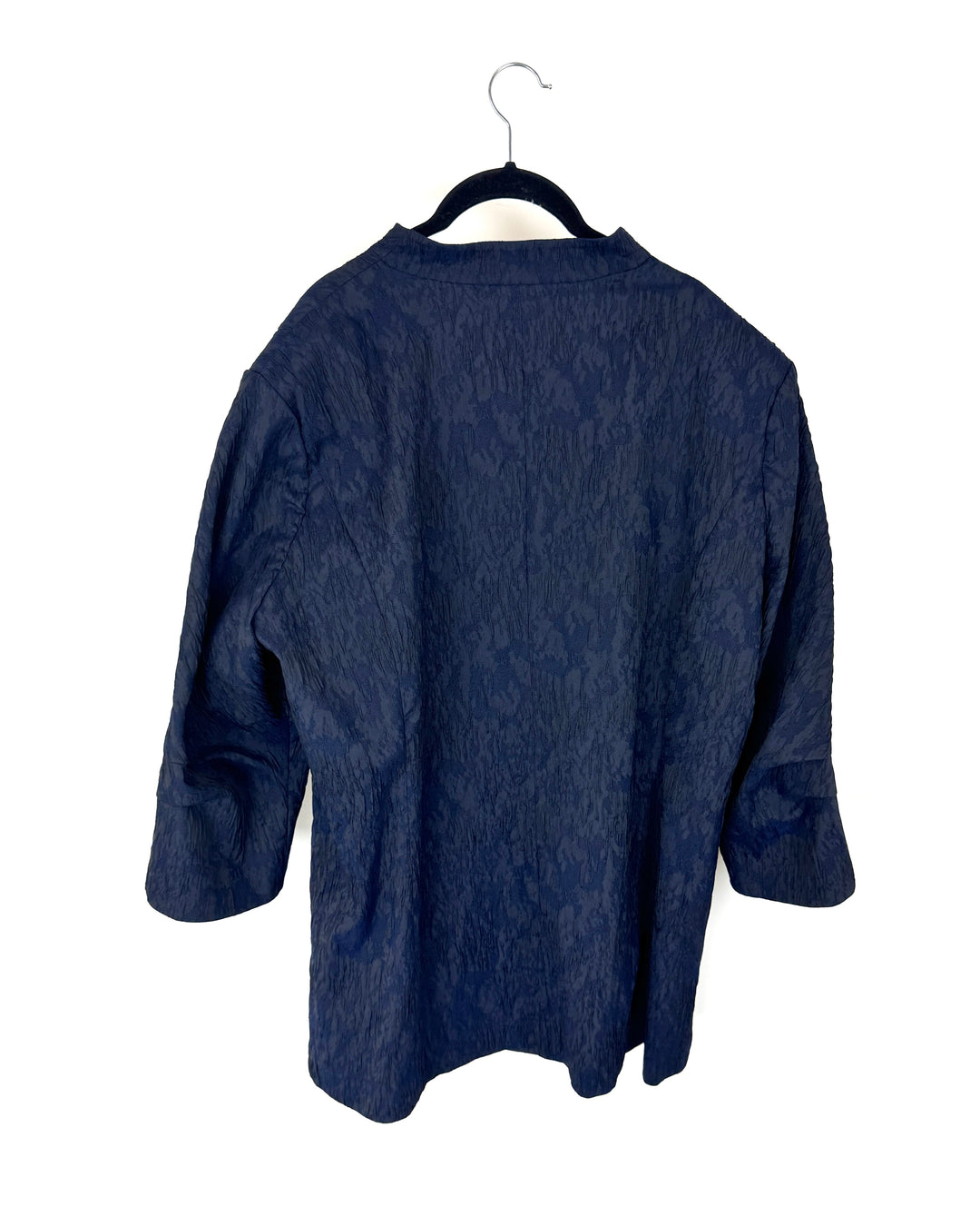 Navy Blue Textured Jacket - Size 18
