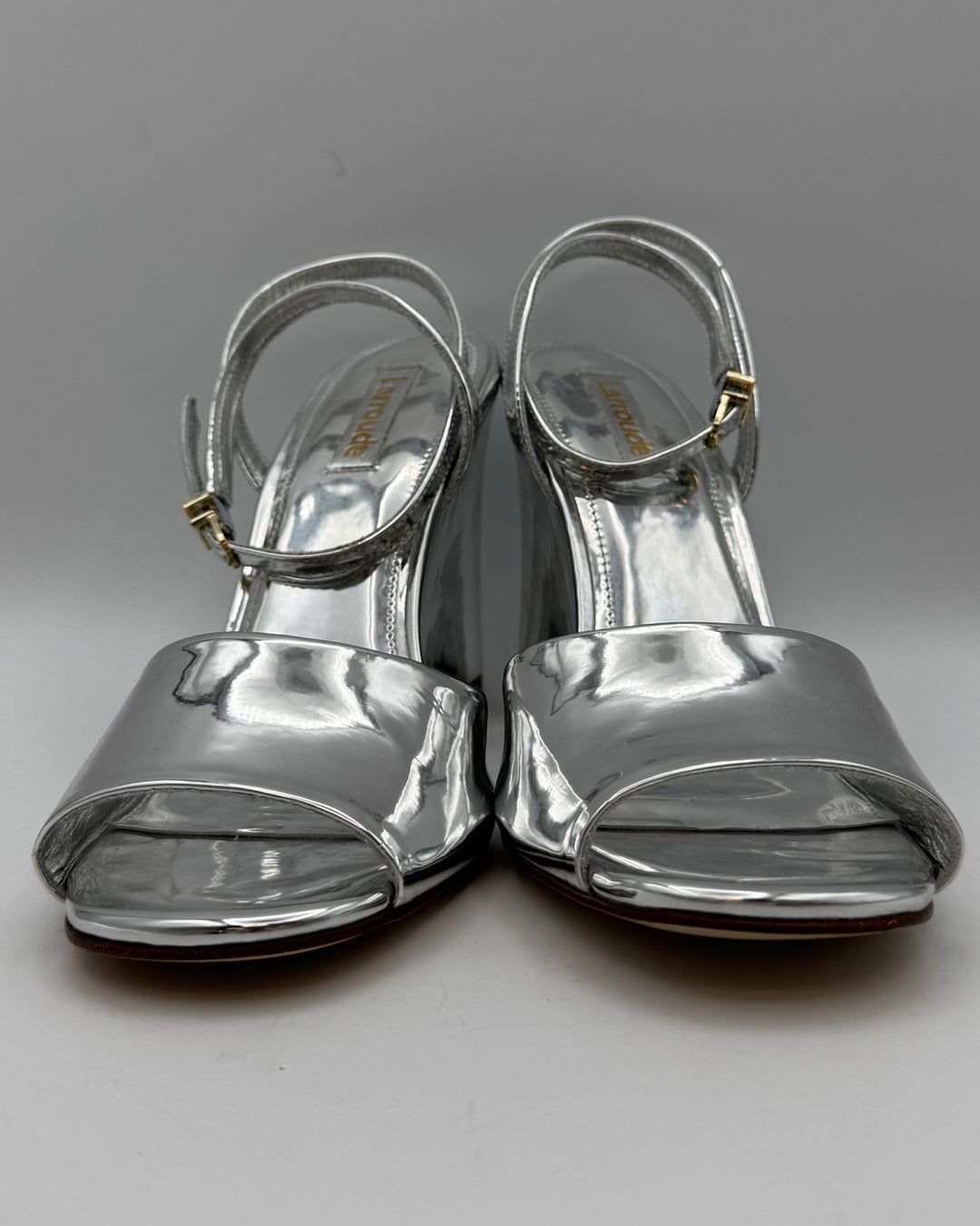 Silver Leather Wedge - Size 6.5 and 7