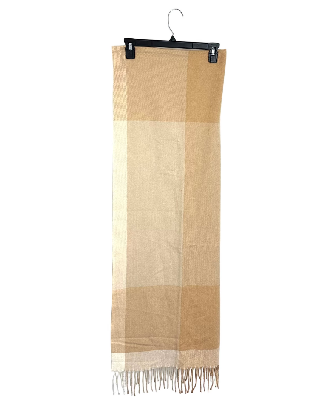 Neutral Brown Plaid Scarf - One Size Fits All