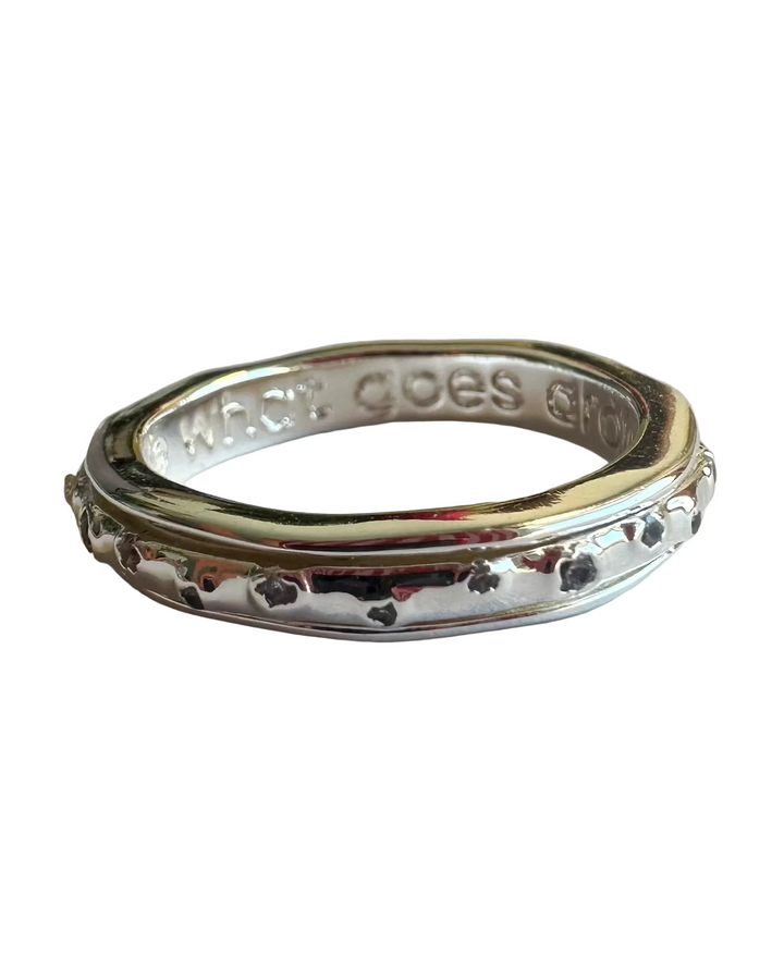 Rhinestone Silver Ring - Size 8