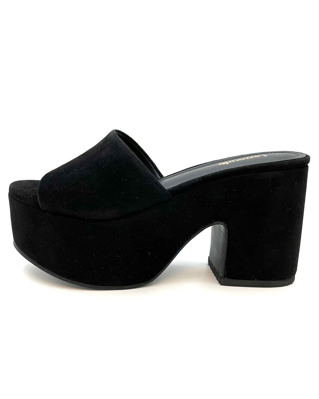 Black Suede Platform Sandal Size 5 and 10