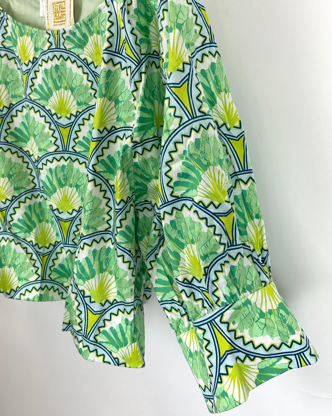 Green Abstract Cropped Top - Extra Extra Large