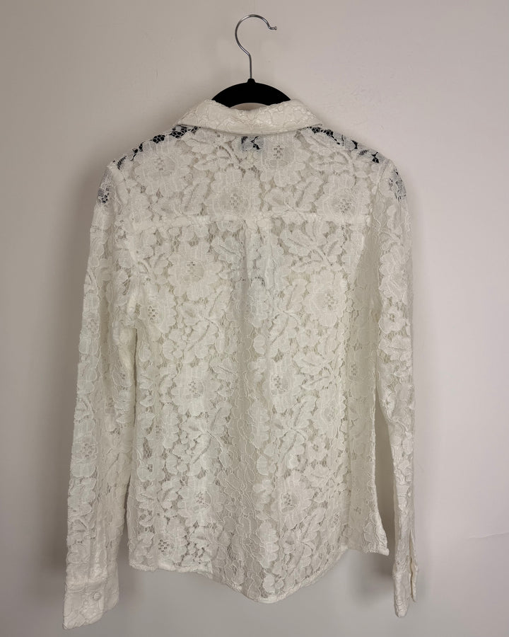 White Lace Blouse - Size 0/2