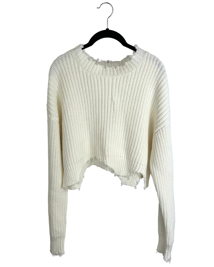 Ivory Distressed Sweater - Size 4/6