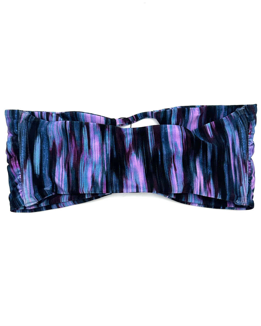 Blue And Purple Strapless Bandeau Bikini Top - Extra Small