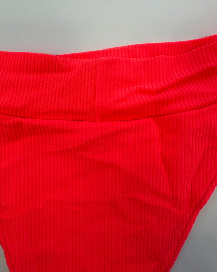 Neon Coral Cheeky Bikini Bottom -  Extra Extra Large
