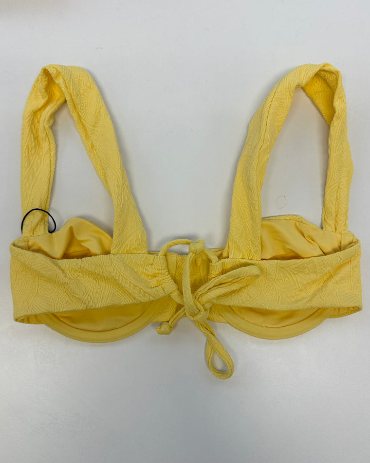 Yellow Embossed Underwire Bikini Top - Extra Small and Extra Large