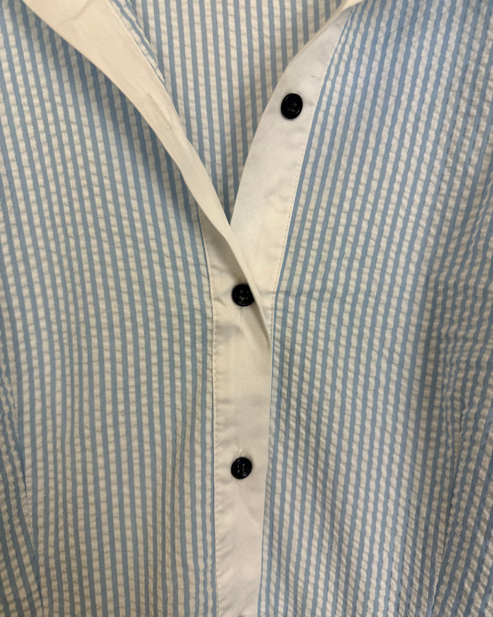 Blue & White Striped Textured Dress - Size 4/6