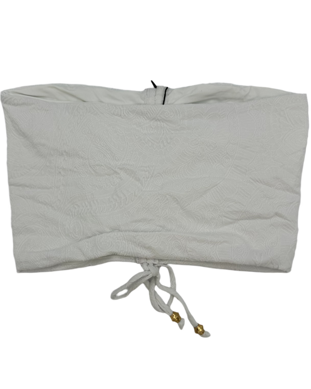 White Embossed Bandeau Bikini Top -  XS, L, XL, XXL