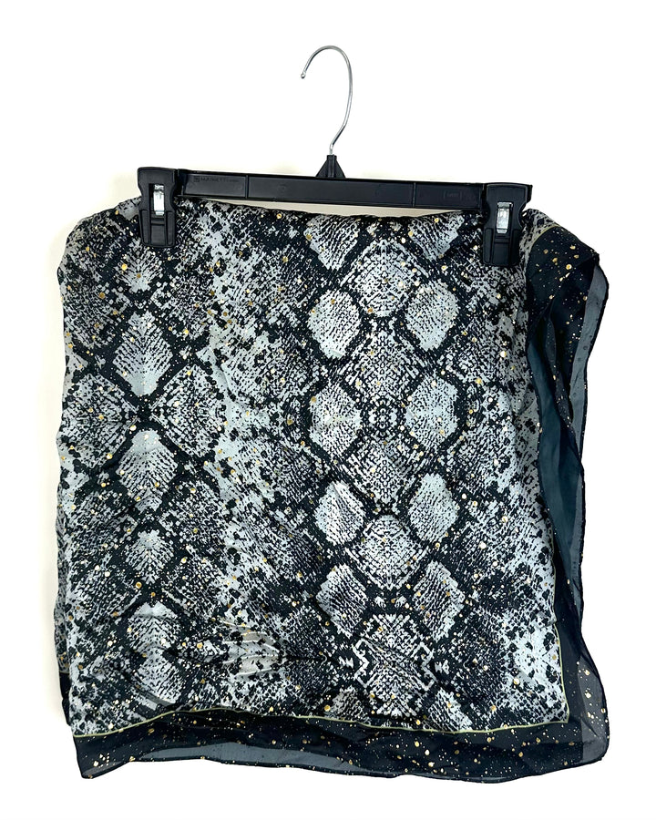 Black and Gold Snake Print Scarf