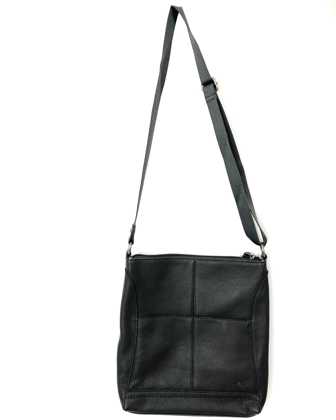 Gray Leather Adjustable Strap Bag