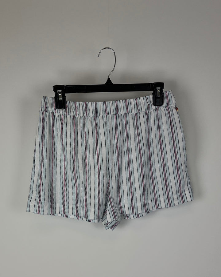 White Striped Sleepwear Shorts - Small