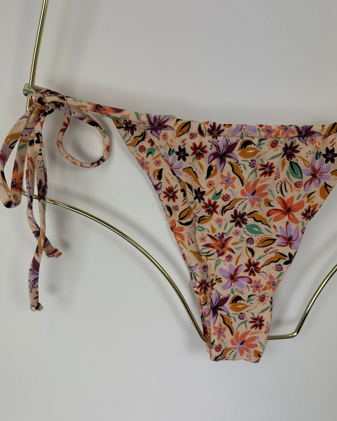 Light Orange Ultra Cheeky Side Tie Bikini Bottoms - M, L, XL, XXL