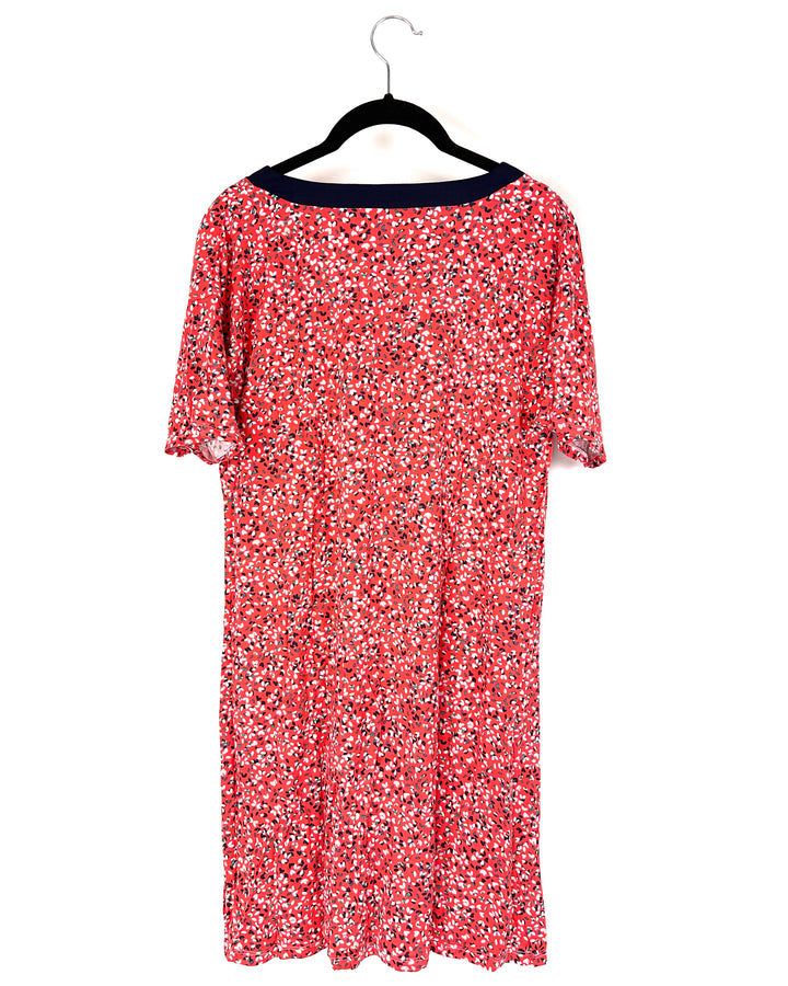 Coral Printed Night Gown - Small