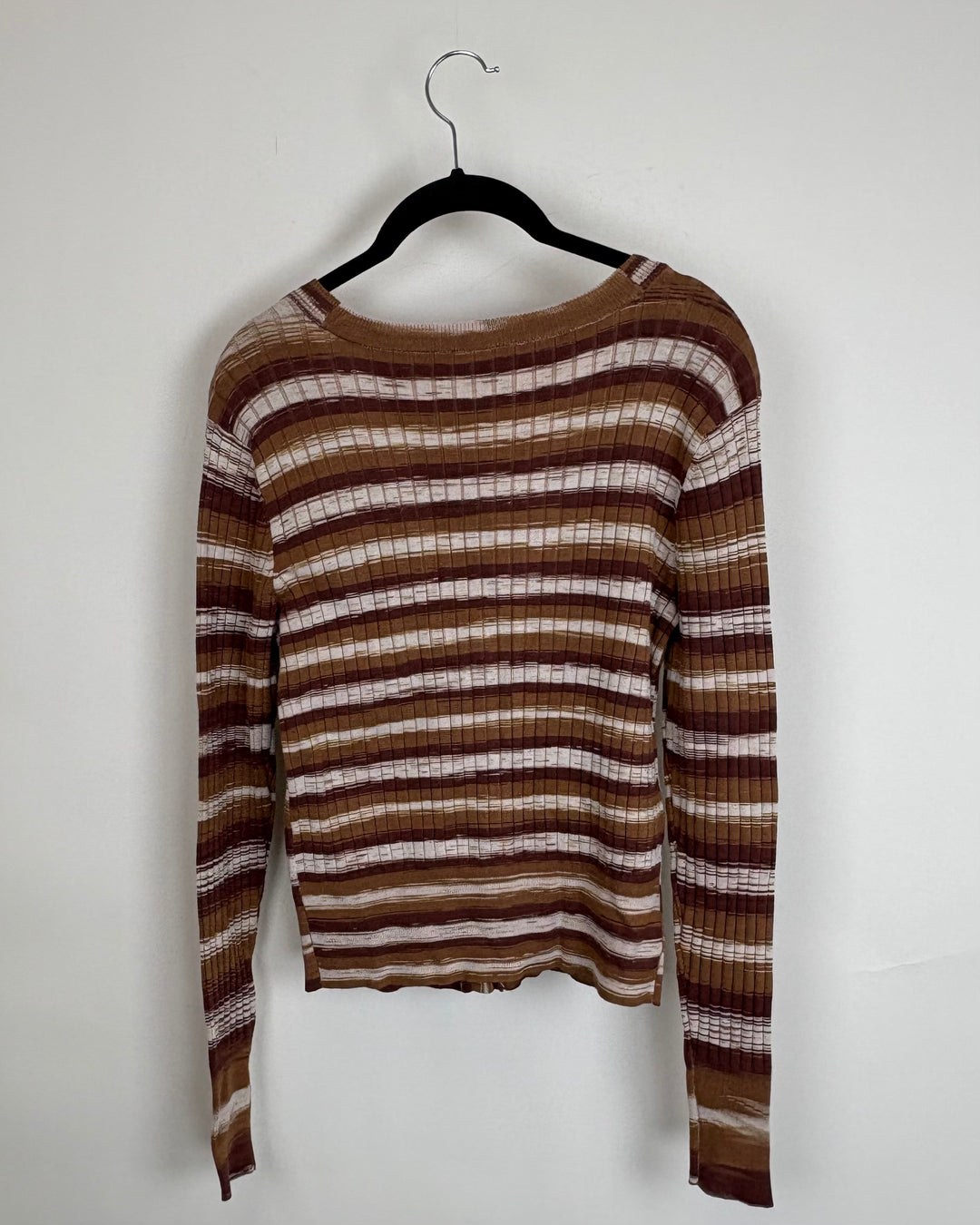 Brown Striped Top- Size 8