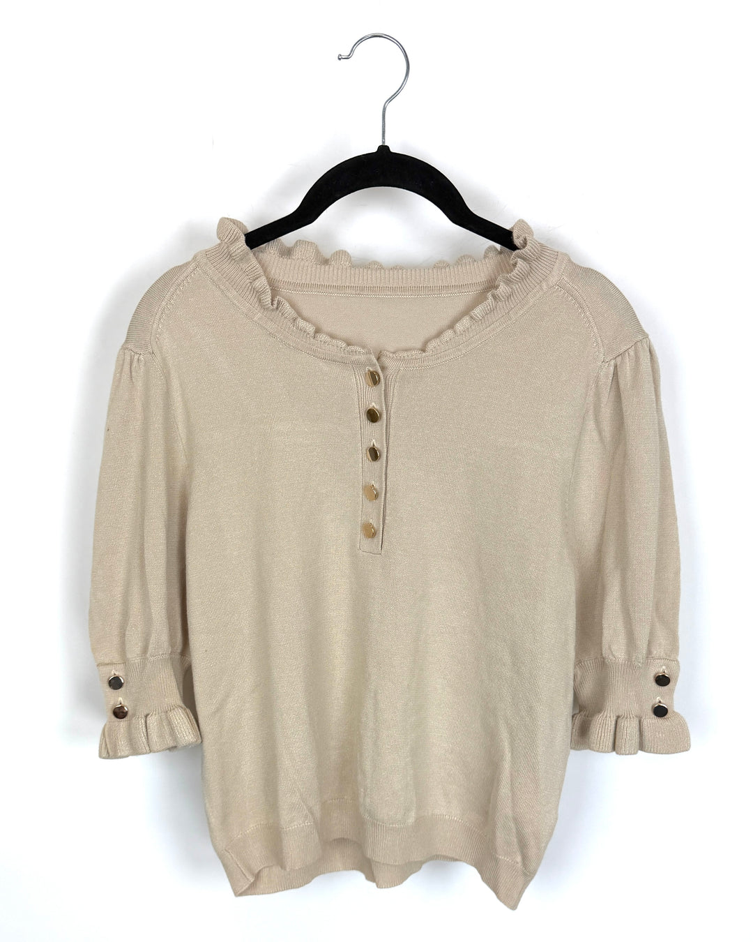 Light Beige Ruffle Top - Size 4/6