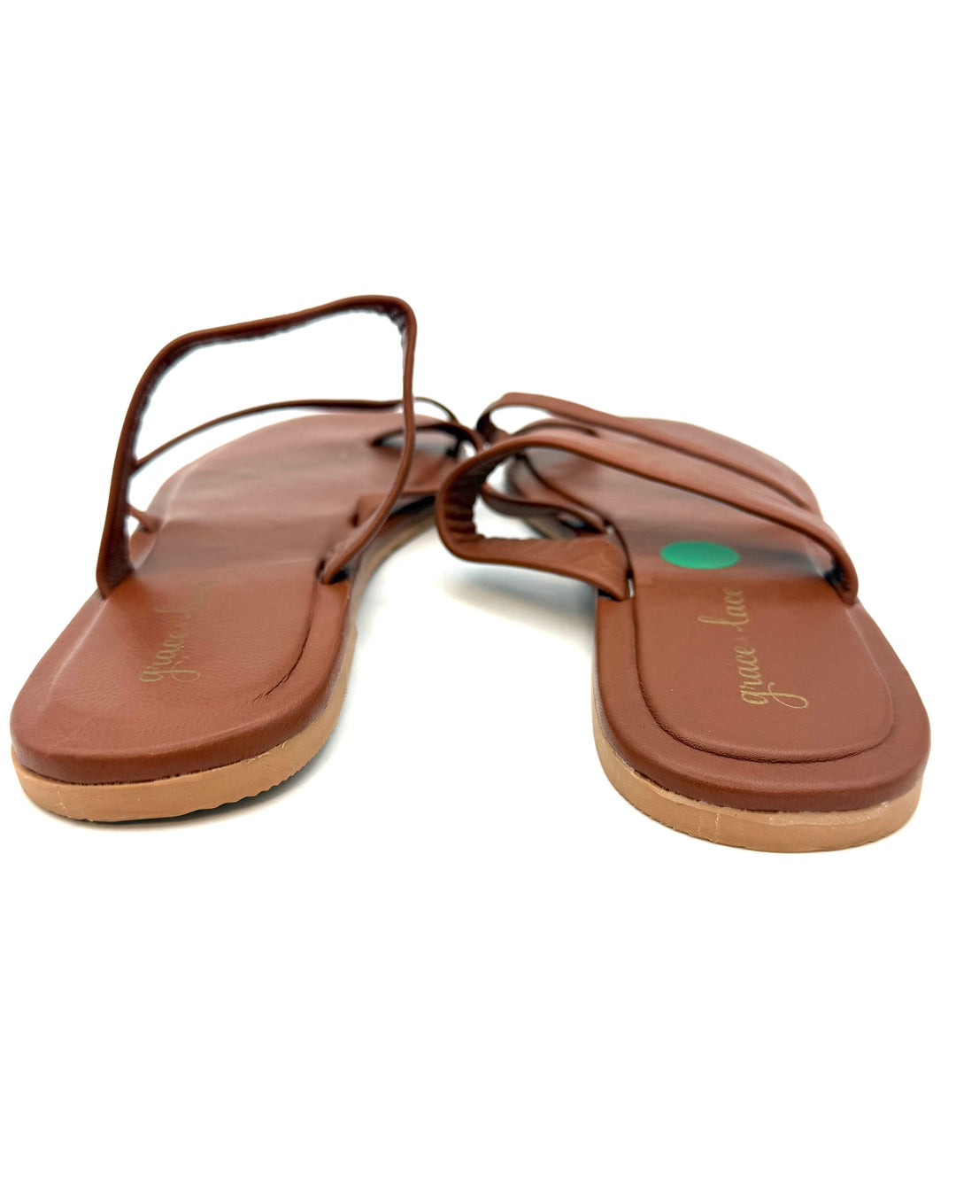 Brown Strappy Faux Leather Sandals - Size 6.5