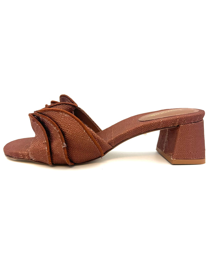 Brown Textured Slip On Sandals - Size 6.5