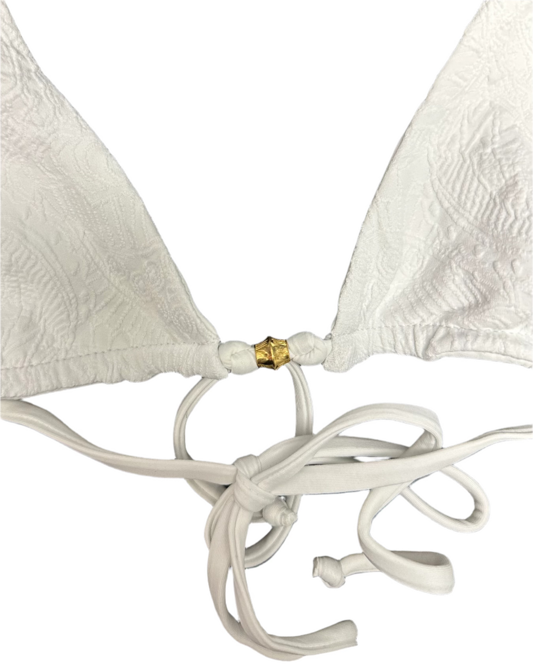 White Embossed Triangle Bikini Top - Extra Large and Extra Extra Large