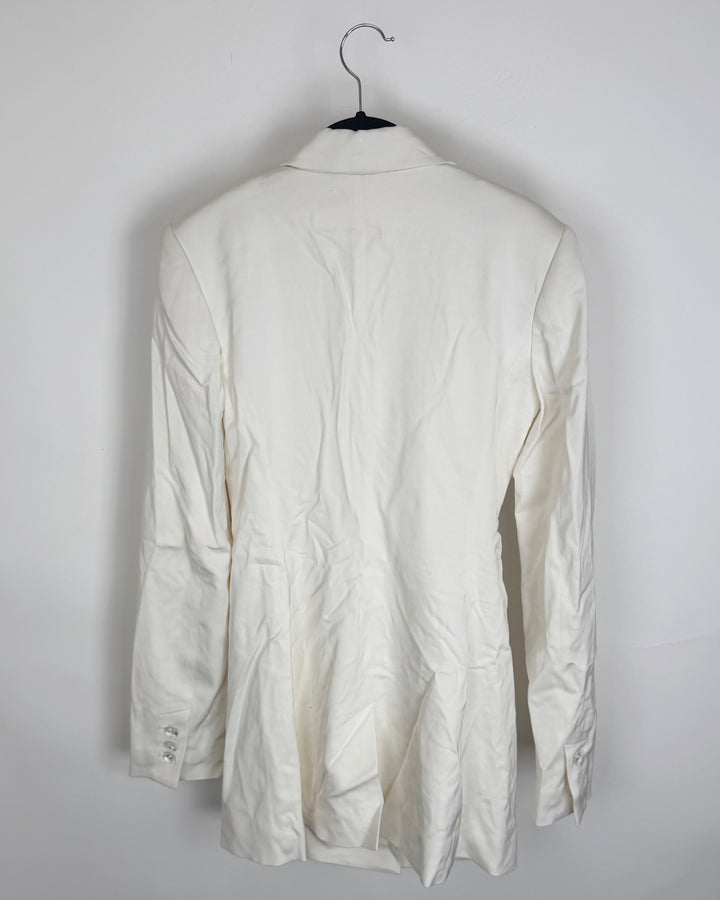 White Long Sleeve Blazer - Size 4/6