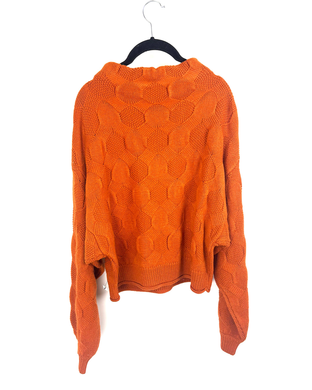 Orange Knit Mock Neck Sweater - Medium