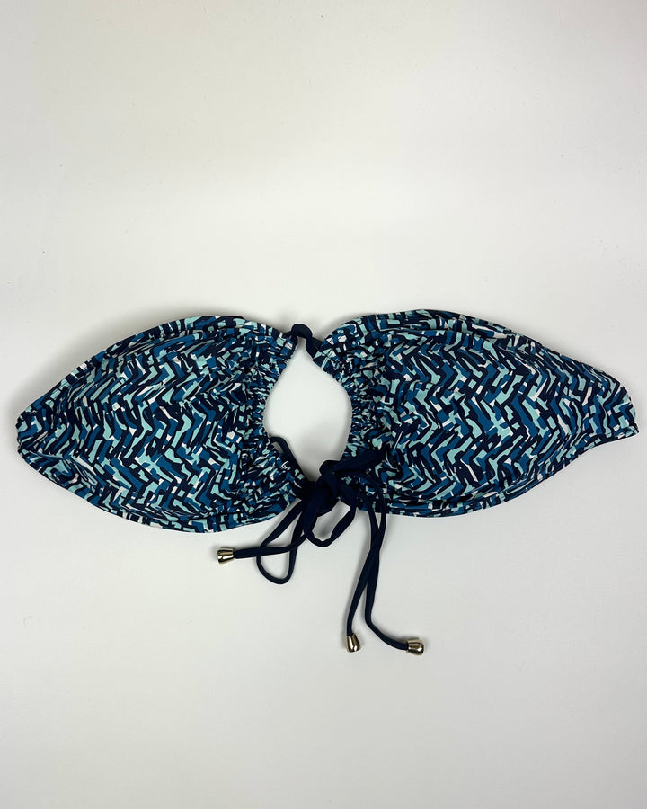 Shades of Blue Double String Multi Wear Bikini Top - Large
