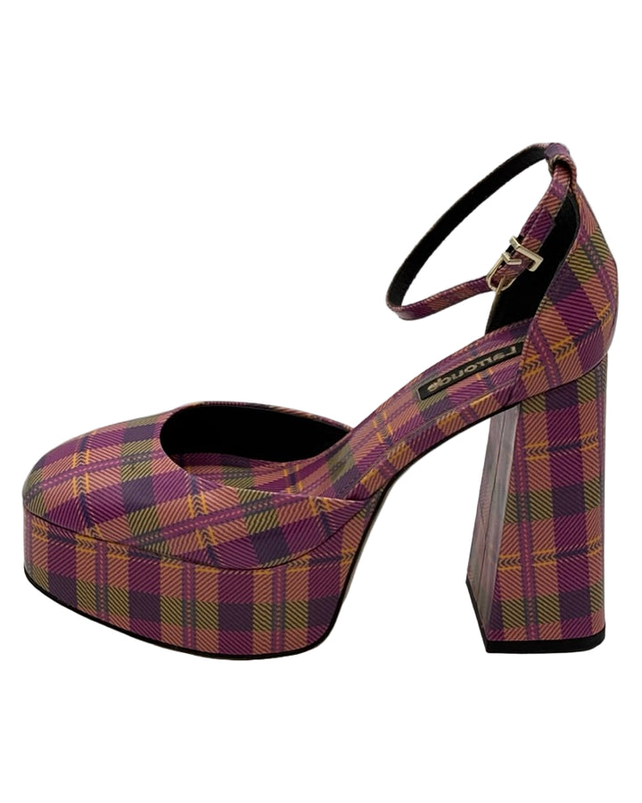 Purple Plaid Platform Heels - Size 7 and 7.5