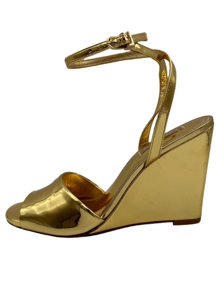 Gold Leather Wedge - Size 7