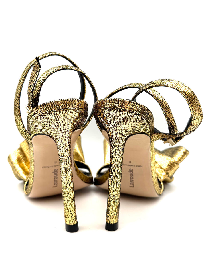 Gold Metallic Leather Heel - Size 6, 8 and 9