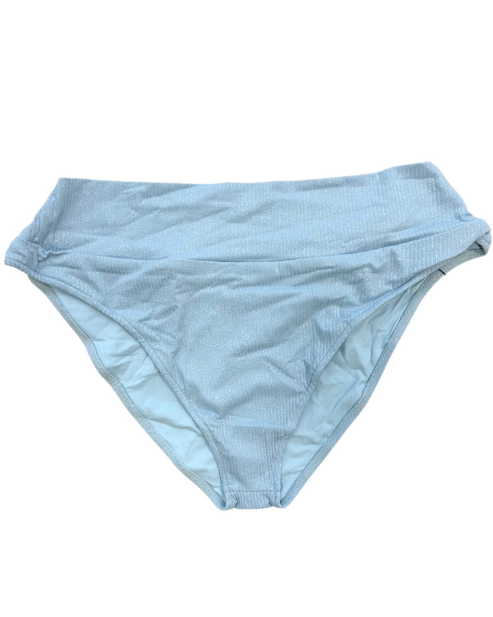 Metallic Light Blue Fuller Coverage Bikini Bottom - Extra Extra Large