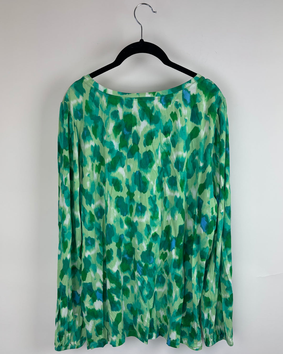 Light Green Abstract Dot Pattern Top -Size 14/16